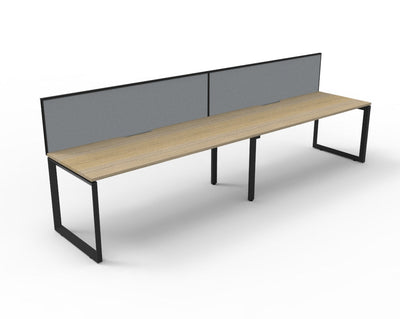 2 Person / 1200mm Wide x 750mm Deep / Natural Oak Top / Black Frame