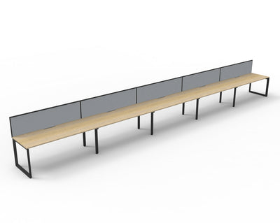 5 Person / 1200mm Wide x 750mm Deep / Natural Oak Top / Black Frame