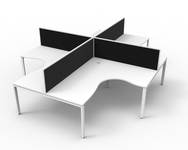 Deluxe Infinity Profile Leg 4 Person Corner Workstation