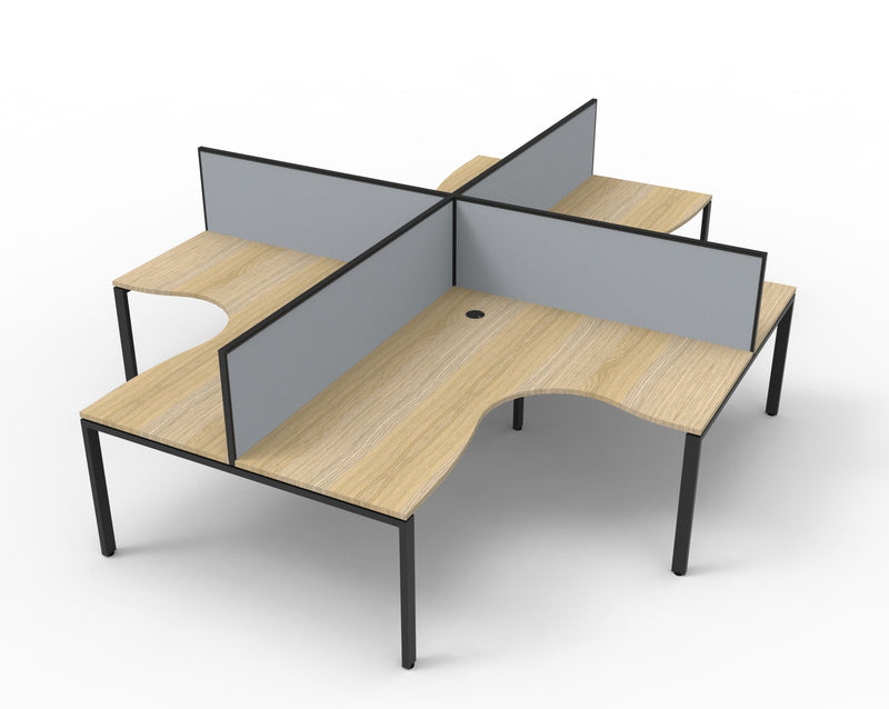 Deluxe Infinity Profile Leg 4 Person Corner Workstation