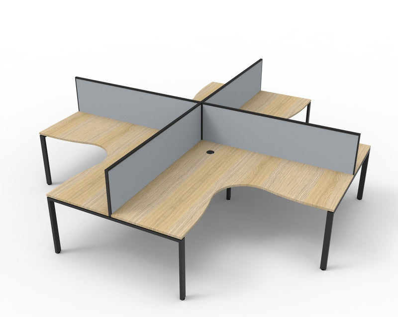 Deluxe Infinity Profile Leg 4 Person Corner Workstation