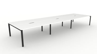 Deluxe Infinity Profile Leg Back To Back Workstations - No Screen