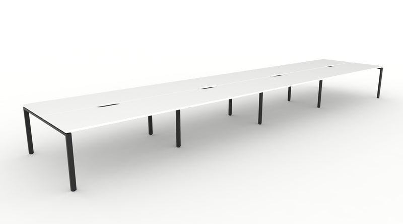 Deluxe Infinity Profile Leg Back To Back Workstations - No Screen