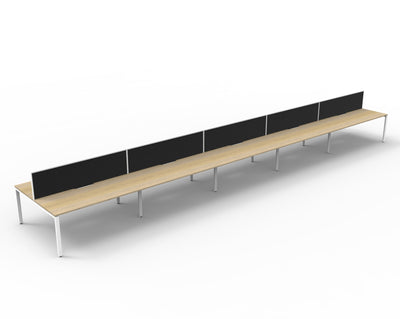 Deluxe Infinity Profile Leg Back To Back Workstations - With Screen