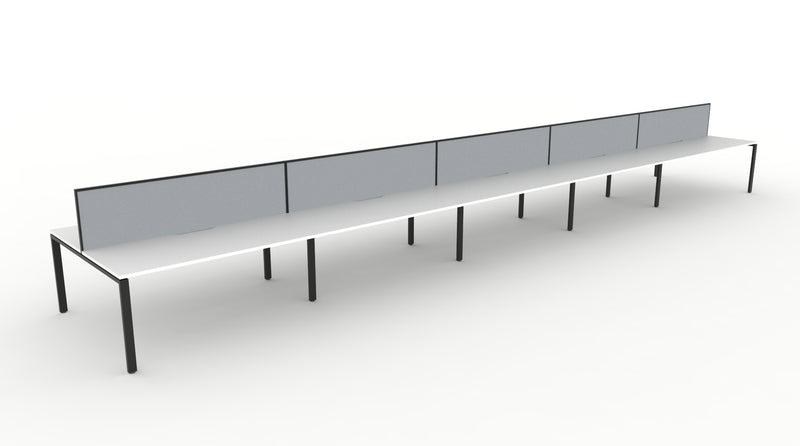 Deluxe Infinity Profile Leg Back To Back Workstations - With Screen
