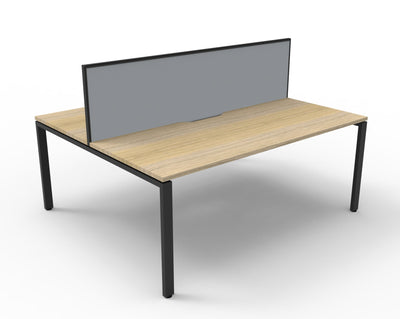 2 Person / 1200mm Wide x 750mm Deep / Natural Oak Top / Black Frame