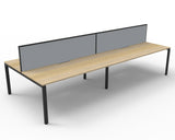 Deluxe Infinity Profile Leg 4 Person Back To Back Workstation - With Screen