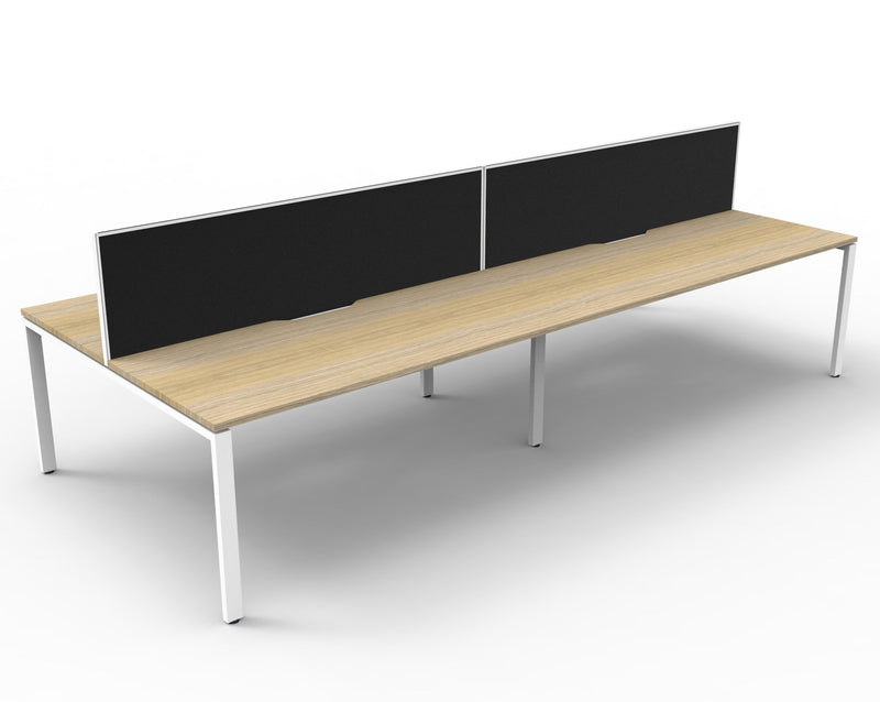 Deluxe Infinity Profile Leg 4 Person Back To Back Workstation - With Screen