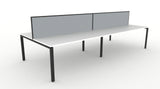 Deluxe Infinity Profile Leg Back To Back Workstations - With Screen