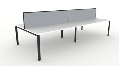Deluxe Infinity Profile Leg Back To Back Workstations - With Screen