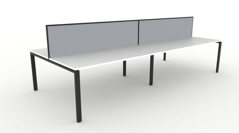 Deluxe Infinity Profile Leg Back To Back Workstations - With Screen
