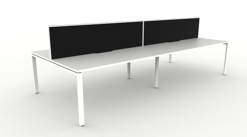 Deluxe Infinity Profile Leg Back To Back Workstations - With Screen