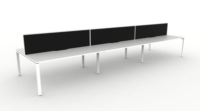 Deluxe Infinity Profile Leg Back To Back Workstations - With Screen