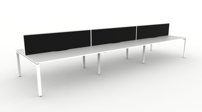 Deluxe Infinity Profile Leg Back To Back Workstations - With Screen
