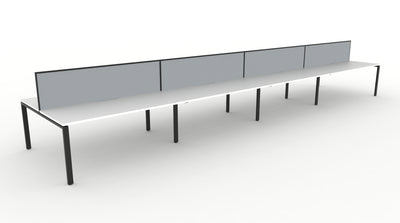 Deluxe Infinity Profile Leg Back To Back Workstations - With Screen