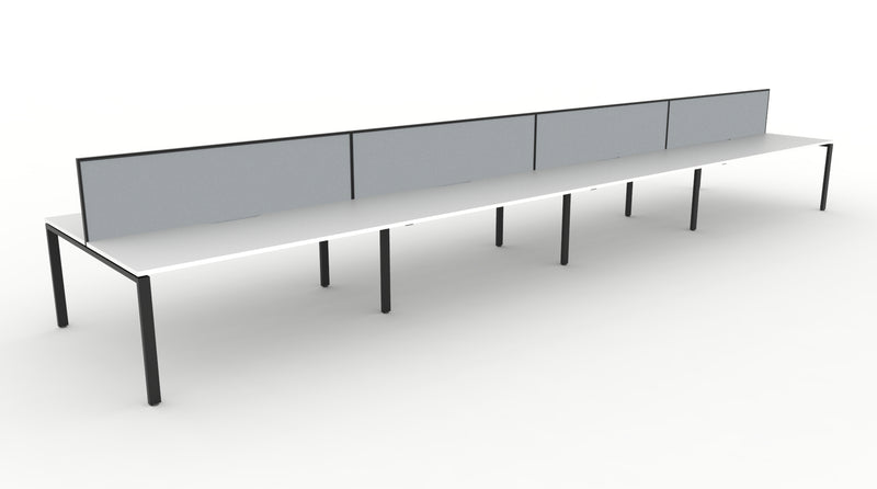 Deluxe Infinity Profile Leg Back To Back Workstations - With Screen