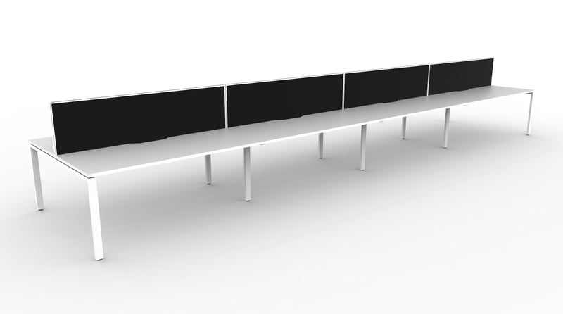 Deluxe Infinity Profile Leg Back To Back Workstations - With Screen