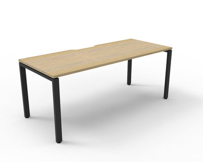 1 Person / 1200mm Wide x 750mm Deep / Natural Oak Top / Black Frame