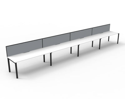 Deluxe Infinity Profile Leg 4 Person Single Sided Workstation - With Screen
