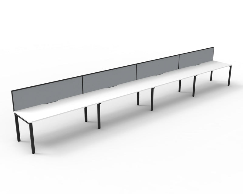 Deluxe Infinity Profile Leg 4 Person Single Sided Workstation - With Screen
