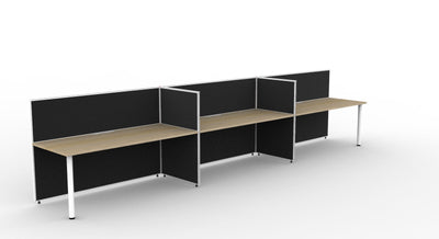1200mm Wide x 750mm Deep / 1200mm High / Natural Oak Top / Black Fabric Screen