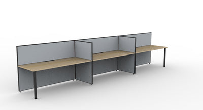 Shush30 Round Leg 3 Person Single Sided Workstation