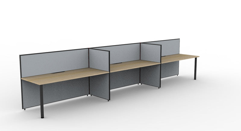 Shush30 Round Leg 3 Person Single Sided Workstation