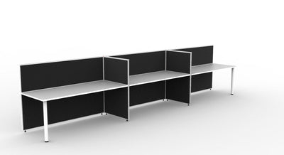 Shush30 Round Leg 3 Person Single Sided Workstation