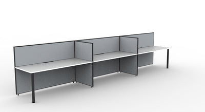 Shush30 Round Leg 3 Person Single Sided Workstation