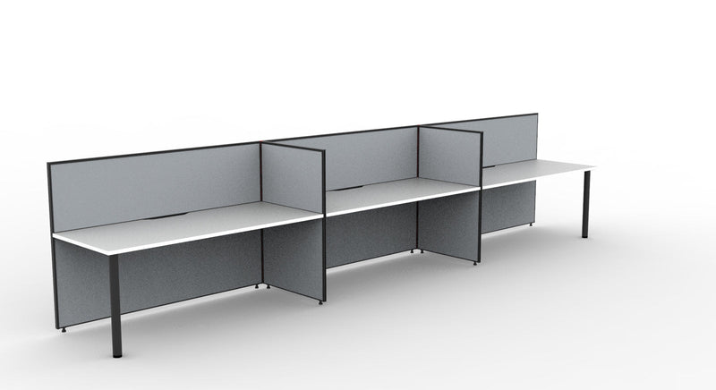 Shush30 Round Leg 3 Person Single Sided Workstation