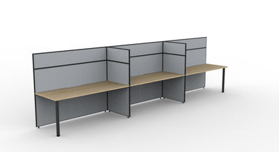 Shush30 Round Leg 3 Person Single Sided Workstation