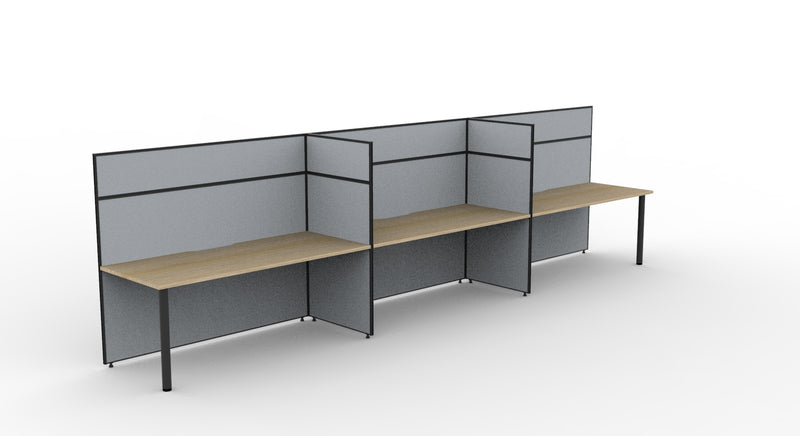 Shush30 Round Leg 3 Person Single Sided Workstation