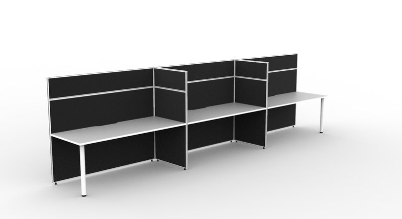 Shush30 Round Leg Single Sided Workstations - 1500mm High Screens