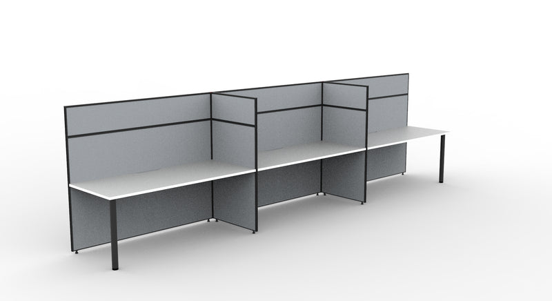 Shush30 Round Leg 3 Person Single Sided Workstation