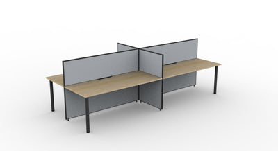 Shush30 Round Leg Back To Back Workstations - 1200mm High Screens