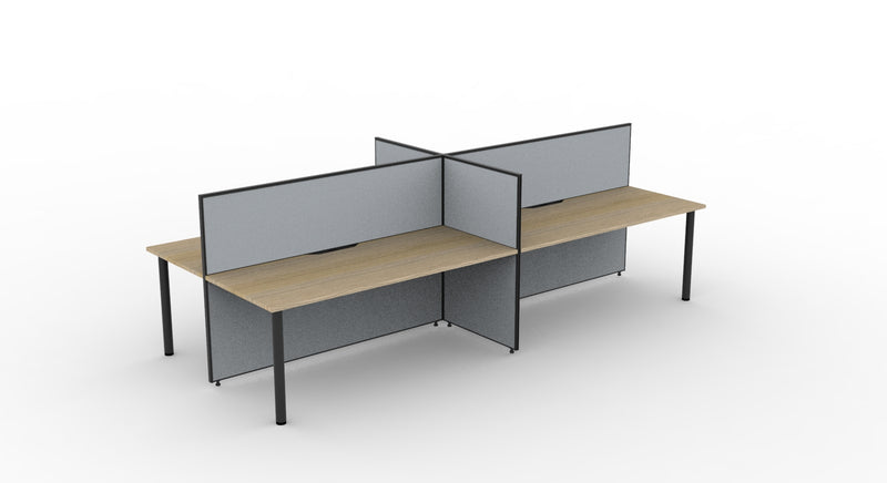Shush30 Round Leg Back To Back Workstations - 1200mm High Screens