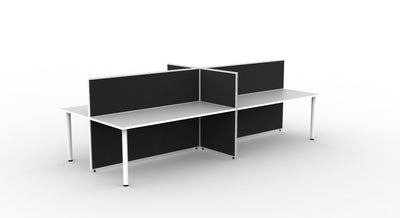 Shush30 Round Leg Back To Back Workstations - 1200mm High Screens