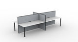 Shush30 Round Leg Back To Back Workstations - 1200mm High Screens