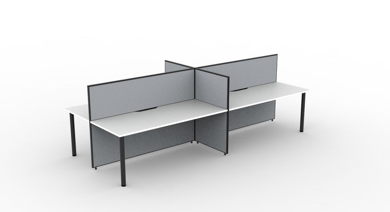 Shush30 Round Leg Back To Back Workstations - 1200mm High Screens