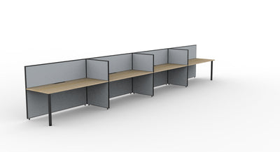Shush30 Round Leg 4 Person Single Sided Workstation