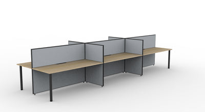 Shush30 Round Leg Back To Back Workstations - 1200mm High Screens