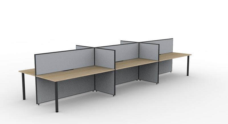 Shush30 Round Leg Back To Back Workstations - 1200mm High Screens