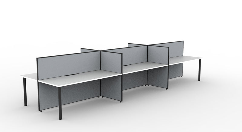 Shush30 Round Leg Back To Back Workstations - 1200mm High Screens
