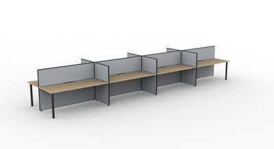 Shush30 Round Leg Back To Back Workstations - 1200mm High Screens