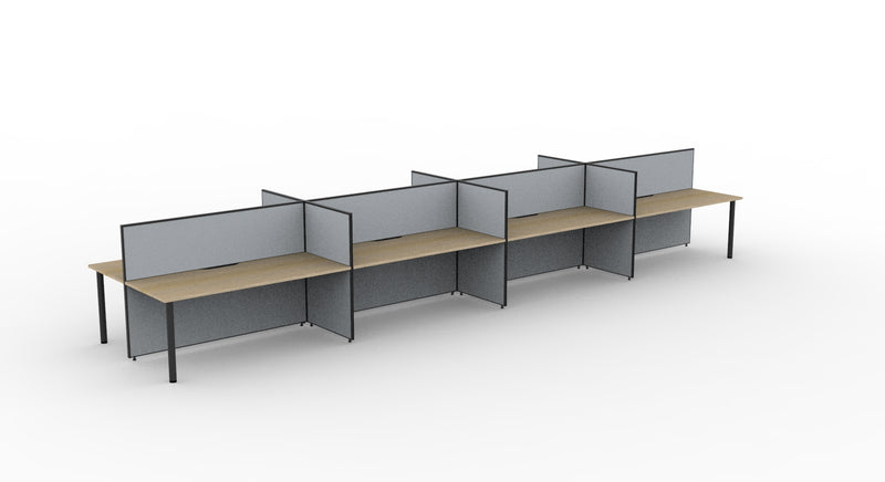 Shush30 Round Leg Back To Back Workstations - 1200mm High Screens