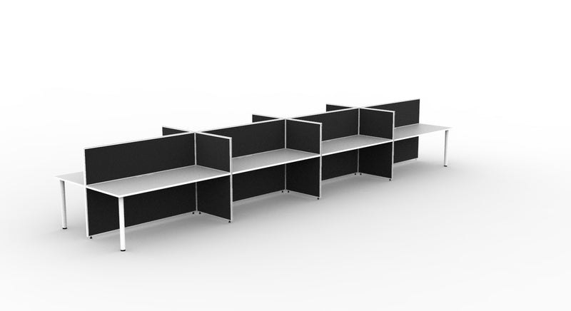 Shush30 Round Leg Back To Back Workstations - 1200mm High Screens