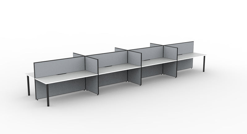 Shush30 Round Leg Back To Back Workstations - 1200mm High Screens