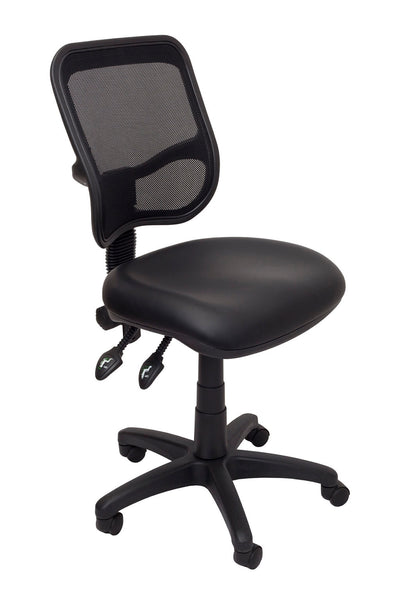 Black PU Leather / No Arms / Standard