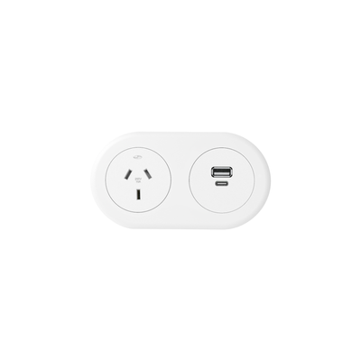 1 x GPO + USB A/C / 1000mm Interconnecting Tag Lead / White