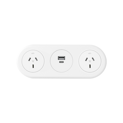 2 x GPO + USB A/C / 1000mm Interconnecting Tag Lead / White
